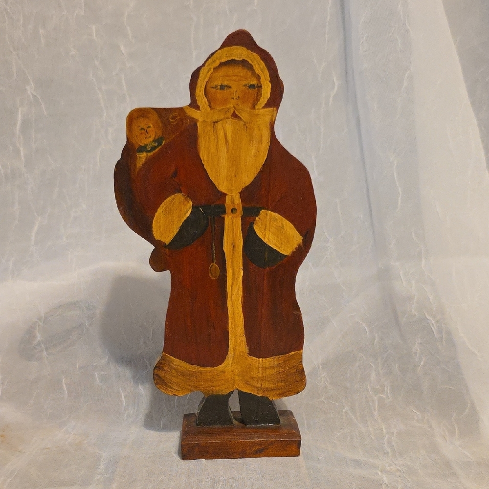 Handcrafted Wooden Santa Figurine